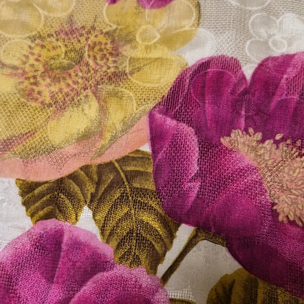 Vintage‎ Emanuel Ungaro Floral Scarf Purple Yellow Green Cream Women's
